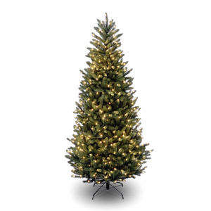 National Tree Naffslh1-75lo 7 .5 Ft. Natural Fraser Slim Fir Hinged Tree With 600 Clear Lights