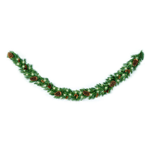 National Tree Pc-9glo-1 9 Ft. X 10 In. Pine Cone Garland With 50 Clear Lights-ul