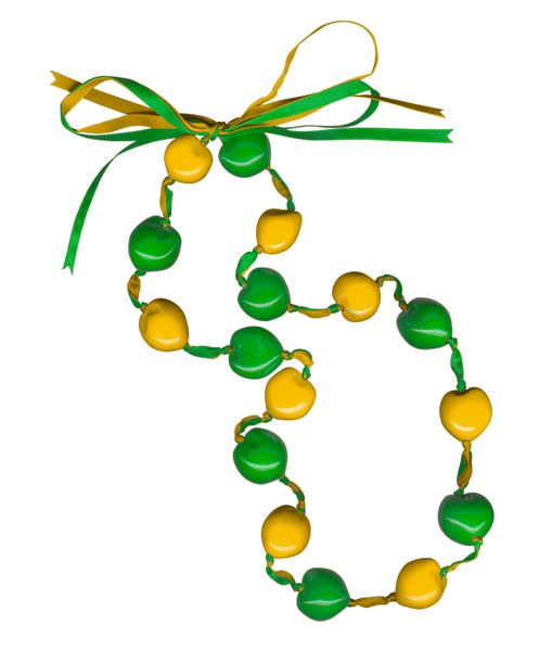 Lucky Kukui Nuts Necklace Green/gold