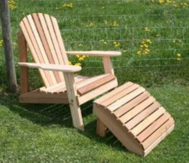 Wrf526200cvd Cedar American Forest Adirondack Chair And Footrest Set