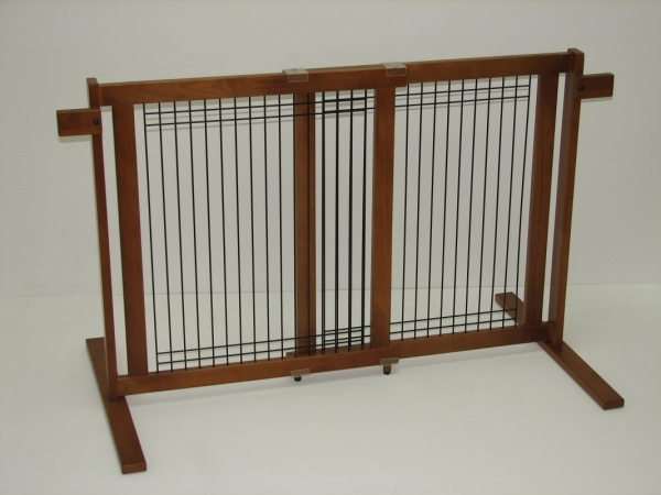 Gate Tall-w-w-s Crown Pet Freestanding Wood-wire Pet Gate With Security Arms, Small Span