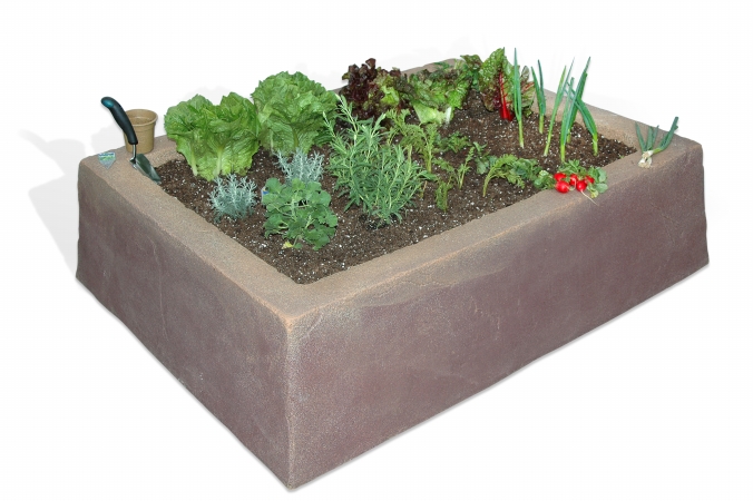 Dekorra Products 210-sd Artificial Stone Raised Garden Box - Sedona Sunset