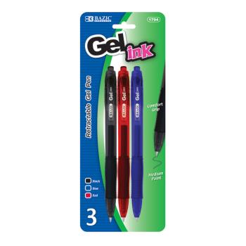 UPC 764608017944 product image for 311223 Gel Pens - 3 Colors, Retractable, 3 Pack Case of 144 | upcitemdb.com