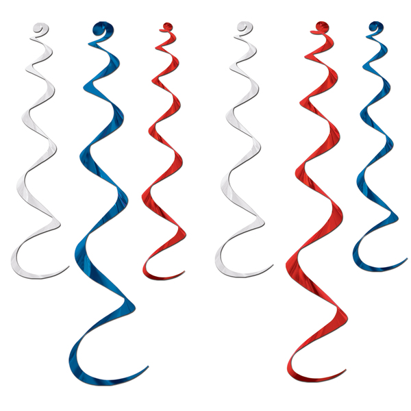 Ddi Twirly Whirlys - Assorted Red, White, Blue Case Of 12