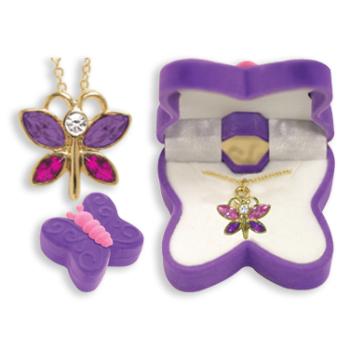 Bulk Buys Butterfly Animal Necklace in Butterfly Box - Case of 24