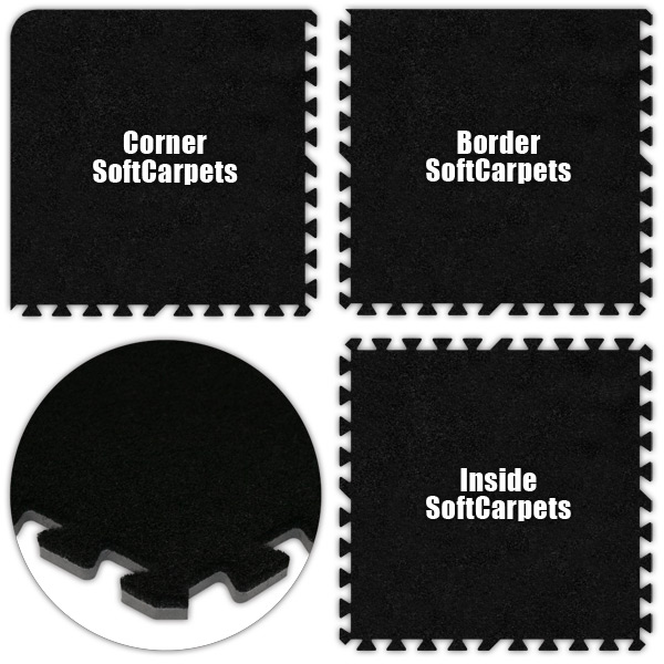 Scbk0202b Softcarpets -black -2 X 2 X .625inch Border