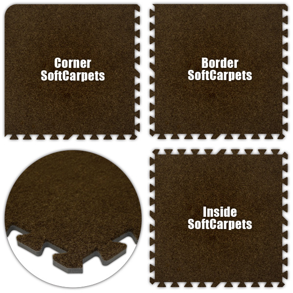 Scbn1214 Softcarpets -brown -12 X 14 Set - Pack Of 8