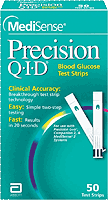 Medisense - Abbot Labs ME97400 Medisense Precision QID Test Strips - Box of 50