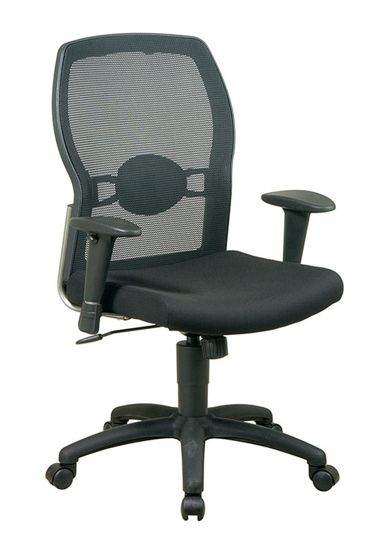 Office Star 599302 Woven Mesh Back Chair with Mesh Seat -Black
