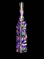 Bellissimo BOT9096 Hand Painted Wines Vines Design All Purpose 16 oz. Bottle with Pour Spout