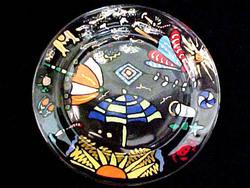 Bellissimo PLTL1202 Hand Painted Beach Party Design 13 Inch Platter / Serving Plate
