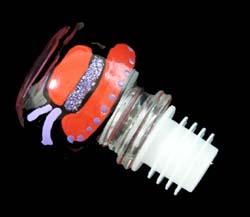 Bellissimo STOPPER-2006 Hand Painted Red Hat Dazzle Design Wine Bottle Stopper