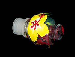 Bellissimo STOPPER-2200 Hand Painted Hibiscus Design Wine Bottle Stopper