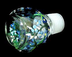 Bellissimo STOPPER-3005 Hand Painted Texas Bluebonnets Design Wine Bottle Stopper