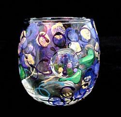 Bellissimo CANS1597 Hand Painted Friends like Wine? Design 5 oz. Votive with Candle