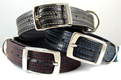 Etta Says Recycled Rubber Dog Collar - Cool Blue- Large