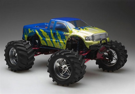 Venom Atomik Shred YelloWith Blue F350 Body For T-E-Maxx-Revo-Savage by VENOM