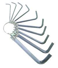 10 Piece Sae Hex Key Set On A Ring