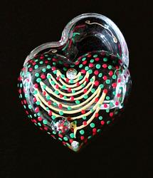 Bellissimo HH1096 Hand Painted Christmas Trees Design 4.5 Inch Heart Shaped Box 2 Pieces