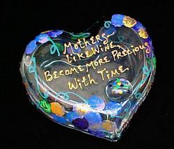 Bellissimo HH1697 Hand Painted Mothers like Wine Design 4.5 Inch Heart Shaped Box 2 Pieces