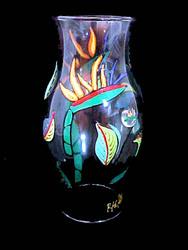 Bellissimo HURS-2003 Hand Painted Bird of Paradise Design 8 Inch Hurricane Shade