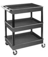 Luxor LUXTC111 3 Shelf Plastic Service Cart Luxor LUXTC111 3 Shelf Plastic Service Cart