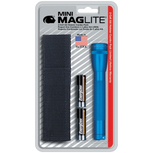 Magm2a11h Mini-mag Blue Flashlight Holster Kit 2 Aa Cells