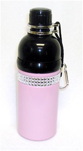 Sf6035-5p 18 Oz. Stainless Steel Pet Water Bottle With Carabineer - Pink With Bling