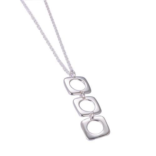 N245 Zephry Necklace - Pendant Silver Plated White Copper