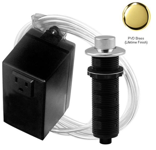 Asb-rb-01 Raised Button Air Switch And Single Outlet Box - Pvd Polished Brass