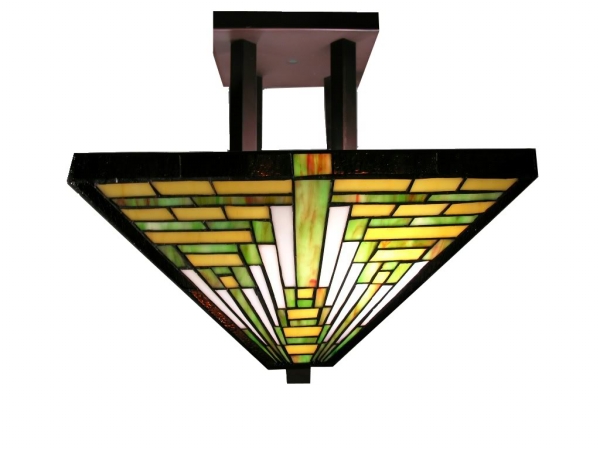 Tbs2008-d010 Stylish Frank Lloyd Mission Semi-flush Ceiling Lamp