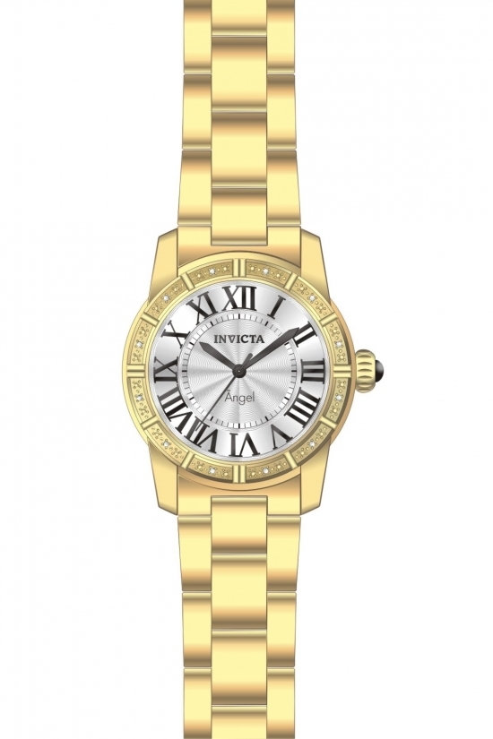 Invicta 14374 Ange Lady Silver Dial Quartz 3h Gold Stainless Steel Watch