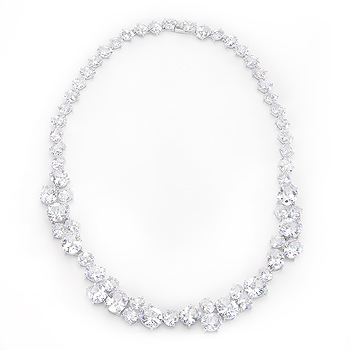 N01281r-c01 Bejeweled Cz Collar Necklace