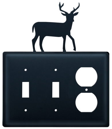 Esso-3 Deer - Double Switch And Single Outlet Cover