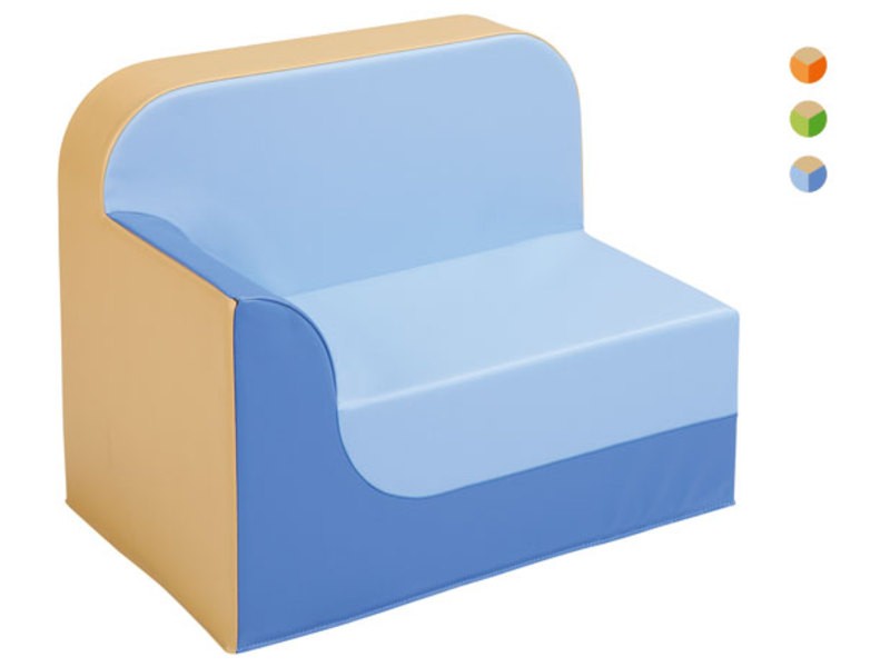 35002 Armchair With Right Armrest 32 Cm - Beige-blue