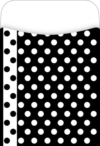 Black & White Dot - Peel & Stick Library Pocket