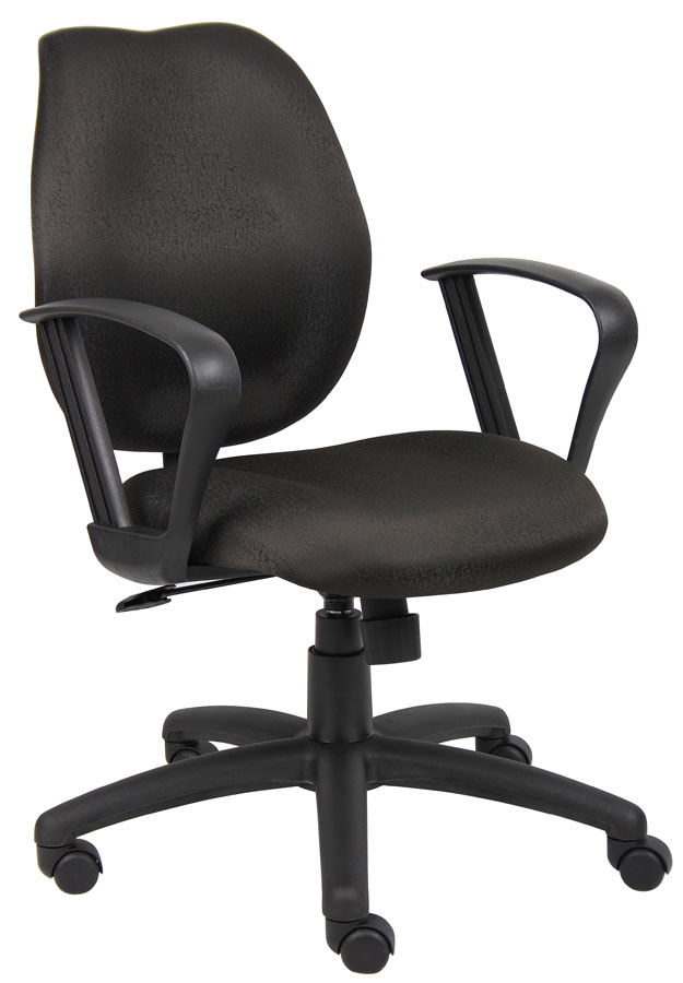 B1015-bk Black Task Chair With Loop Arms