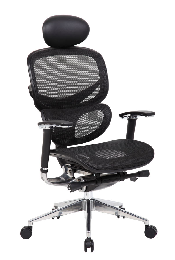 B6888-bk-hr Multi-function Mesh Chair With Head Rest