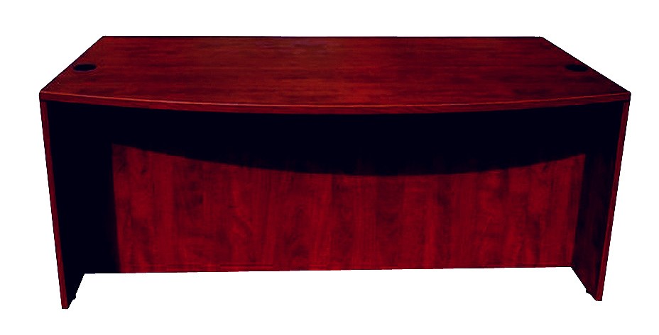 N189-m Bow Front Desk Shell Mahogany 71 In. W36-41 In. D29.5 In. H