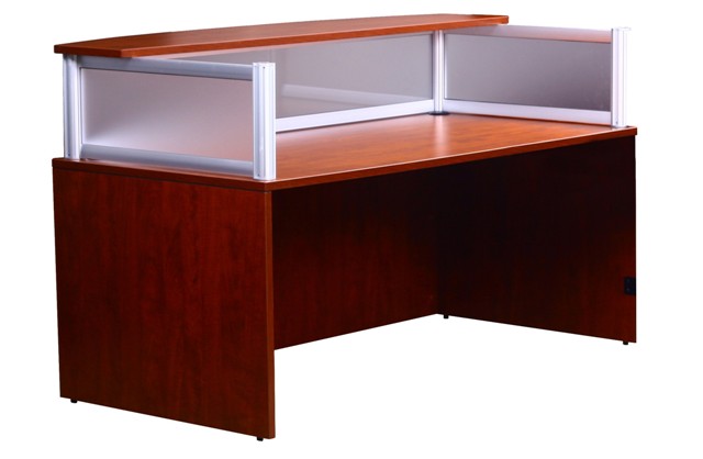 N269g-c Plexiglass Reception Desk, Cherry