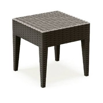 Isp858-br Miami Square Resin Side Table Brown