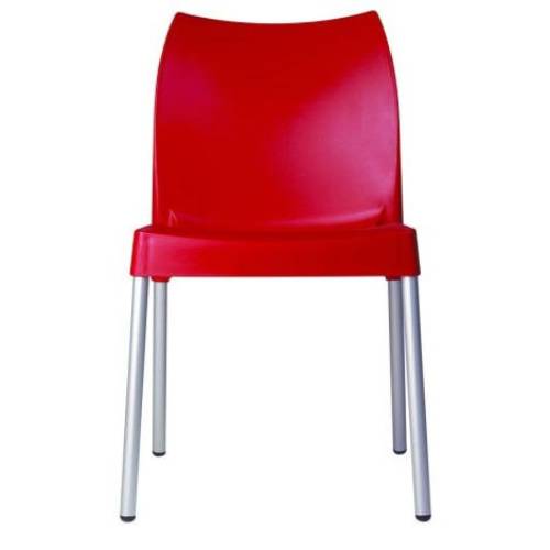 Isp049-red Vita Resin Outdoor Dining Chair Red - Pack Of 2