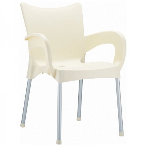 Romeo Resin Dining Arm Chair Beige - Pack Of 4