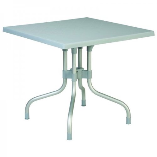 Isp770-sil Forza Square Folding Table 31 Inch Silver Grey