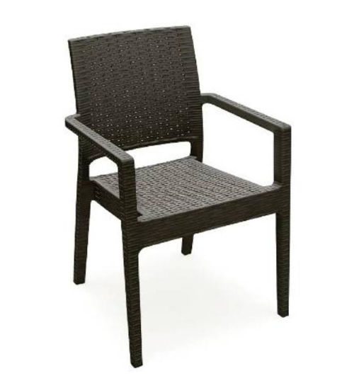 Isp810-br Ibiza Resin Wickerlook Dining Arm Chair Brown - Pack Of 2
