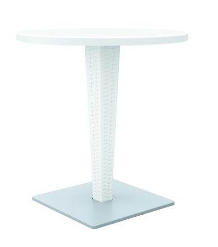 Isp882-wh Riva Werzalit Top Round Dining Table White 27.5 Inch