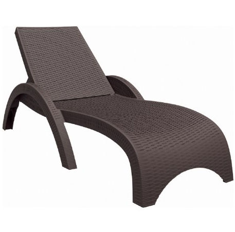 Isp860-br Miami Resin Wickerlook Chaise Lounge Brown - Pack Of 2