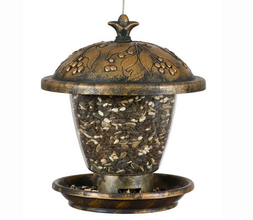 Pp305 Holly Berry Gilded Chalet Feeder