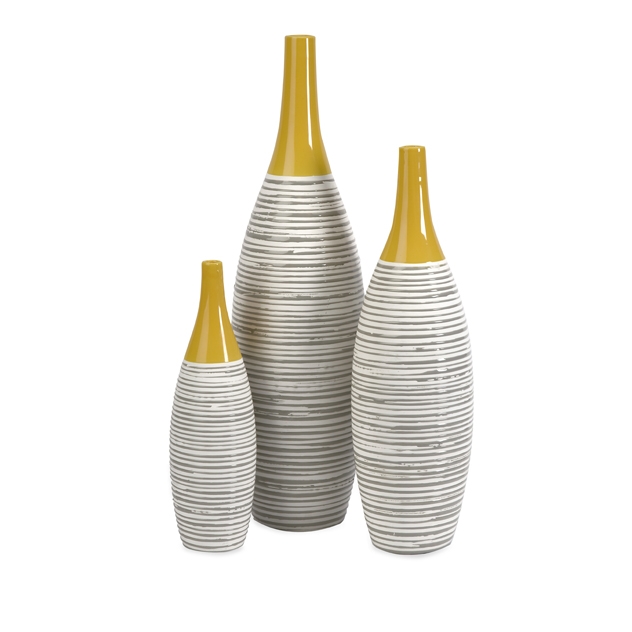 Andean Multi Glaze Vases-set Of 3