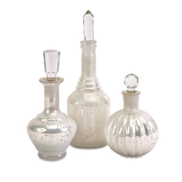 84759-3 Curran Glass Bottles With Stoppers - Set Of 3